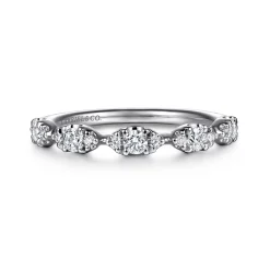 Clearance Gabriel & Co. 14K White Gold U setting Diamond Anniversary Band - 0.37 ct