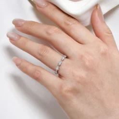 Clearance Gabriel & Co. 14K White Gold U setting Diamond Anniversary Band - 0.37 ct