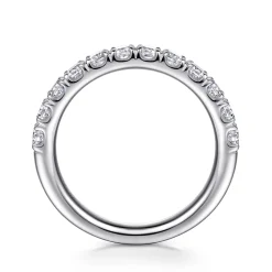 New Gabriel & Co. 14K White Gold U Setting Half Way Around Diamond Anniversary Band - 0.75 ct