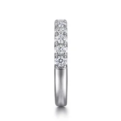 New Gabriel & Co. 14K White Gold U Setting Half Way Around Diamond Anniversary Band - 0.75 ct