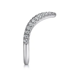 Sale Gabriel & Co. 14K White Gold V Curved Diamond Anniversary Band - 0.45 ct