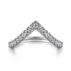 Sale Gabriel & Co. 14K White Gold V Curved Diamond Anniversary Band - 0.45 ct