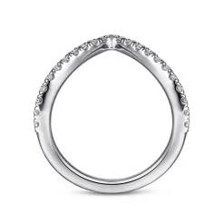 Sale Gabriel & Co. 14K White Gold V Curved Diamond Anniversary Band - 0.45 ct