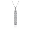 Gabriel & Co. 18K White Gold Vertical Diamond Bar Pendant Necklace