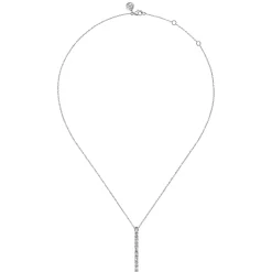 Sale Gabriel & Co. 14K White Gold Vertical Diamond Bar Necklace