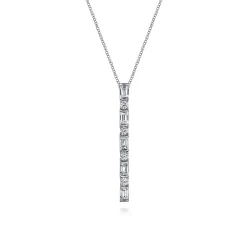 Sale Gabriel & Co. 14K White Gold Vertical Diamond Bar Necklace