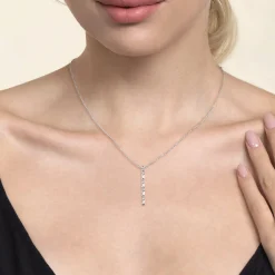 Sale Gabriel & Co. 14K White Gold Vertical Diamond Bar Necklace