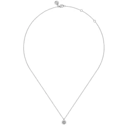 Clearance Gabriel & Co. 14K White Gold White Sapphire Cluster Pendant Necklace