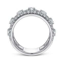 Sale Gabriel & Co. 14K White Gold Wide Diamond Anniversary Band - 1.9 ct
