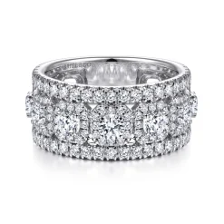 Sale Gabriel & Co. 14K White Gold Wide Diamond Anniversary Band - 1.9 ct