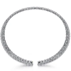 Clearance Gabriel & Co. 14K White Gold Wide Diamond Cage Cuff Bracelet
