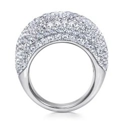 Online Gabriel & Co. 18K White Gold Wide Diamond Pave Domed Ring