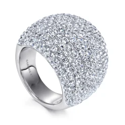 Online Gabriel & Co. 18K White Gold Wide Diamond Pave Domed Ring