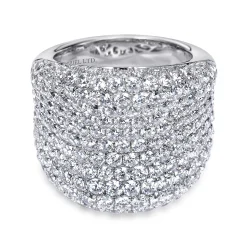 Best Gabriel & Co. 18K White Gold Wide Diamond Pave Statement Ring