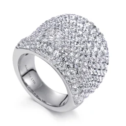 Best Gabriel & Co. 18K White Gold Wide Diamond Pave Statement Ring