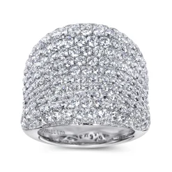 Best Gabriel & Co. 18K White Gold Wide Diamond Pave Statement Ring