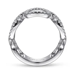 Gabriel & Co. 14K White Gold Wide Open Diamond Square Ring