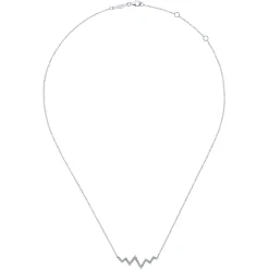 Discount Gabriel & Co. 14K White Gold Zig Zag Diamond Necklace