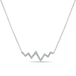 Discount Gabriel & Co. 14K White Gold Zig Zag Diamond Necklace