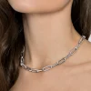Hot Gabriel & Co. 14K White Paper Clip Chain Necklace with Diamond Stations