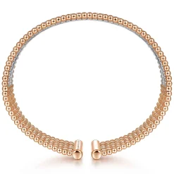 Sale Gabriel & Co. 14K White-Rose Gold Bujukan Bead Cuff Bracelet with Diamond Channels