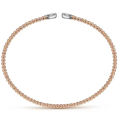 Clearance Gabriel & Co. 14K White-Rose Gold Bujukan Diamond Hearts Split Bangle