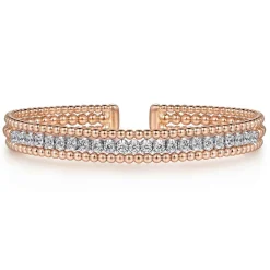 Discount Gabriel & Co. 14K White-Rose Gold Bujukan Diamond Bangle