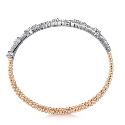 Clearance Gabriel & Co. 14K White Rose Gold Bujukan Diamond Bangle