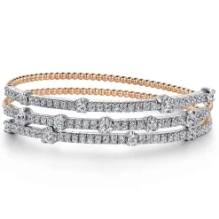Clearance Gabriel & Co. 14K White Rose Gold Bujukan Diamond Bangle