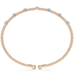 Gabriel & Co. 14K White-Rose Gold Bujukan Diamond Stations Bangle