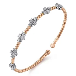 Sale Gabriel & Co. 14K White-Rose Gold Bujukan Diamond Bangle
