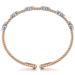 Sale Gabriel & Co. 14K White-Rose Gold Bujukan Diamond Bangle