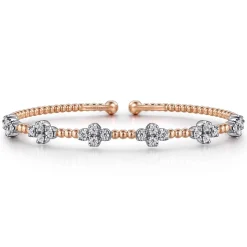 Sale Gabriel & Co. 14K White-Rose Gold Bujukan Diamond Bangle