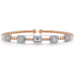Sale Gabriel & Co. 14K White-Rose Gold Bujukan Diamond Bangle