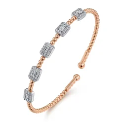 Sale Gabriel & Co. 14K White-Rose Gold Bujukan Diamond Bangle