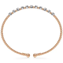Discount Gabriel & Co. 14K White-Rose Gold Bujukan Diamond Split Bangle