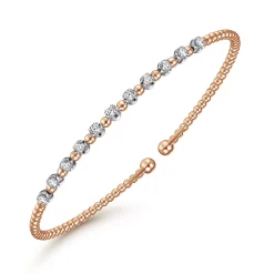 Discount Gabriel & Co. 14K White-Rose Gold Bujukan Diamond Split Bangle