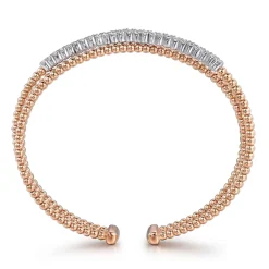 Best Gabriel & Co. 14K White-Rose Gold Bujukan Diamond Criss Cross Bangle