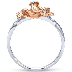 Online Gabriel & Co. 14K White-Rose Gold Classic Floral Twisted Diamond Ring