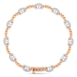 Gabriel & Co. 14K White-Rose Gold Diamond Bujukan Link Tennis Bracelet