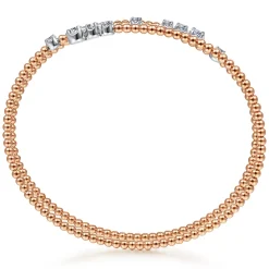 Clearance Gabriel & Co. 14K White-Rose Gold Diamond Wrap Bangle