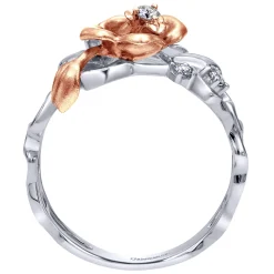 Online Gabriel & Co. 14K White-Rose Gold Floral Cluster Ring with Diamond Accents