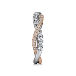 New Gabriel & Co. 14K White-Rose Gold Twisted Diamond Anniversary Band - 0.4 ct