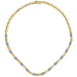 New Gabriel & Co. 14K White Yellow Diamond Necklace