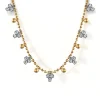 Discount Gabriel & Co. 14K White Yellow Gold Beaded Diamond Droplet Necklace-Bujukan