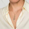 Clearance Gabriel & Co. 14K White Yellow Gold Bezel Set Diamond Pendant Necklace