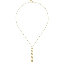 Clearance Gabriel & Co. 14K White Yellow Gold Bezel Set Diamond Pendant Necklace