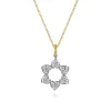 Best Gabriel & Co. 14K White Yellow Gold Bujukan and Diamond Star of David Pendant Necklace