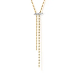Gabriel & Co. 14K White Yellow Gold Bujukan and Diamond Y Necklace