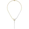 New Gabriel & Co. 14K White Yellow Gold Bujukan and Graduating Diamond Y Necklace